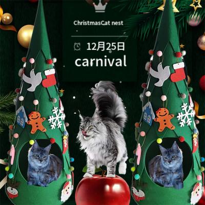 China 2021 New Sustainable Christmas Tree Pet Bed Unique Pet Products Best Selling Pet House Bed for sale