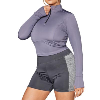 China Breathable Yoga Tops Fitness Long Sleeve Yoga Shirts Sports Top Gym Sports Wear Women Lift Up Zipper Running Shirts for sale