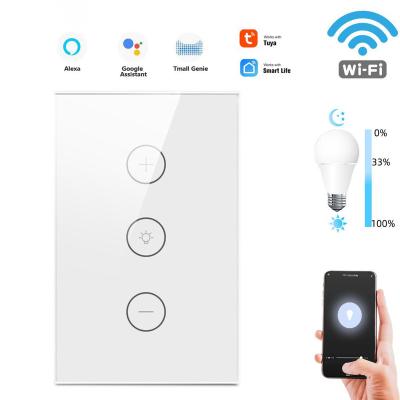 China EU Standard Wireless Remote Control Smart Life Tuya WiFi Dimmer Switch Touch Dimmable Black Work With Google Alexa Home for sale