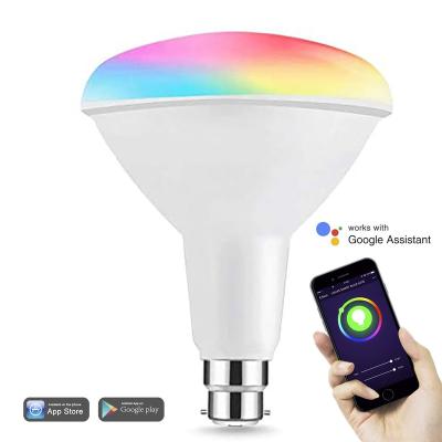 China Residential Smart Lamp 18W RGB Alexa Google Home Bombilla Inteligente Remote Cool Warm White BR40 WiFi Light Bulb Dimmable for sale