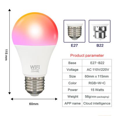 China Tuya Smartlife WiFi Dimming Dimmersmart residential smart bulb 9W 10W 12W led wifi light lamps RGB smart bulb for sale