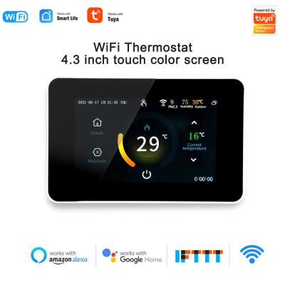 China Modern Touchable WiFi Thermostat Temperature Control Smart Floor Heating Programmable Electric Water/Gas Boiler for Home Google Alexa for sale