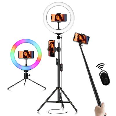 China Mini New Product Wireless Selfie Ring Light Portable Hidden 10 Inch Foldable Storage Tripod Box Led Ring Fill Light for sale