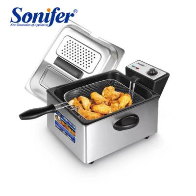 China Sonifer SF-1004 Household Commercial Stainless Steel Thermostat Adjustable Frying Oil 2400W 6L Large Electric Deep Fryer for sale