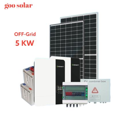 China goosolar solar systems home off grid 10KW complete 5KW off grid solar panel system with Growatt inverter off grid solar panel system for sale