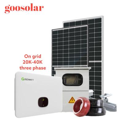 China Goosolar Commercial Home Power System 40KW 36KW 30KW 20KW Solar Inverter Solar Power System Kit with MC4-EVO2 PV Connectors for sale