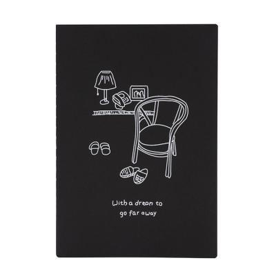 China Custom Black Paper Cover Hardcover Notebooks Black Pages Blank Small Pocket Notebooks for sale