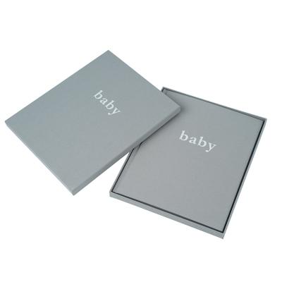 China The Gray Linen Fabric Personalized Baby Hardcover Book by Custom Printing Big Hardcover Book Maker Inscribed for sale