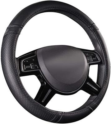 China Business/Luxury Easy To Install High Quality Pvc Leather Breathable Car Steering Wheel Cover for sale