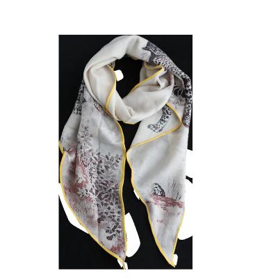 China Fashion Silk Wool Cashmere Leopard Print Winter Soft Smooth Feeling Classic Scarf For Women Woolen for sale