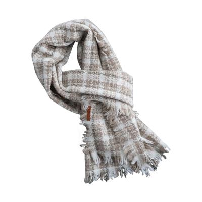 China Winter gold cashmere wind series soft elegant black fragrant plaid cashmere weave pure scarf women for sale