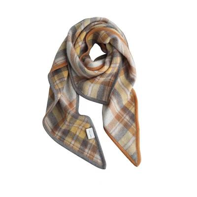 China Cashmere Winter Scarf Pure Warm Plaid Scarf High Wear Sense Triangle Scarves And Shawls for sale