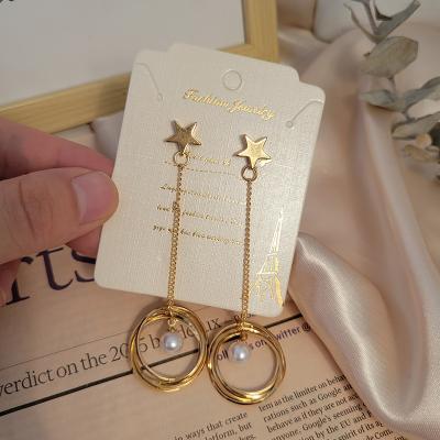 China High Quality All-match Cold Wind Stacked Round Earrings Accessories Combine Long Circle Dangle Earrings for sale