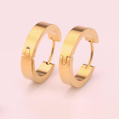 China High Quality Popular Unisex Travel Souvenirs Titanium Steel Gold Plated Stainless Steel Earrings Fashionable Stud Earrings for sale