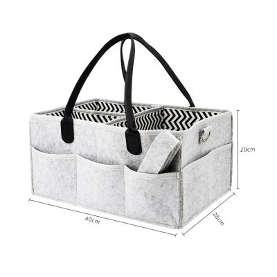 China 100% Durable/Washable Eco-Friendly With Removable Shoulder Trolley Bag Felt Diaper Style Baby Products Organizer Top Selling Trap for sale