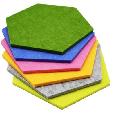 China Highly Efficient New Design Colorful Hexagon Sound Absorption Polyester Fiber Acoustic Panel For Decoration for sale