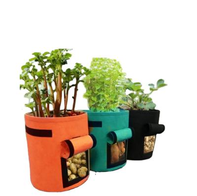 China Breathable With Handle 1 2 3 5 7 10 20 25 Nonwoven Felt Plant Fabric 30 Gallon 100 Gallon Potato Grow Potted Plant Grow Bags for sale