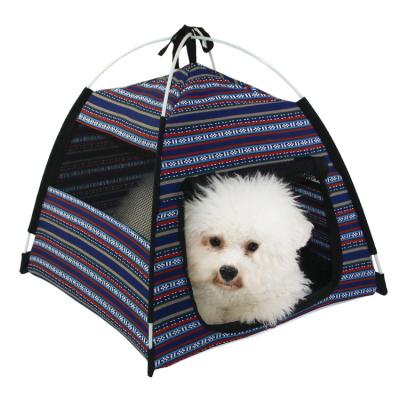 China Portable Breathable Folding Pet Cat Tent Teepee Cave Sleeping Dog Bed Room With Waterproof Removable Washable Cushion for sale