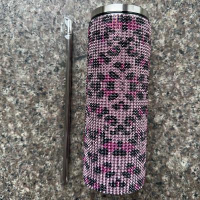 China Rhinestone Bling Diamond Glitter Stainless Steel Thermal Tumbler Great for Coffee Tea Water Beer Includes Lid and Straw for sale