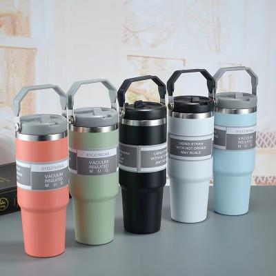 China Sustainable Insulated Tumbler Coffee Cup Car Beer Travel Mug with Handle and Lid 20oz 30oz for sale