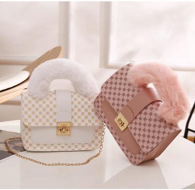 China L Square Mini Bag Of Winter Lamb Wool And PU Messenger Bag For Fashionable Hand Bag for sale