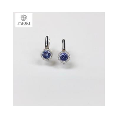 China Faioki Design 14K Gold Luxury High Quality Tanzanite Diamond Earrings for sale