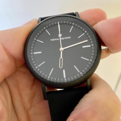 China Simple water resistant Faioki design. DW style quartz analog watch with a unique iPhone SIM tray removal tool as an hour hand. - black for sale