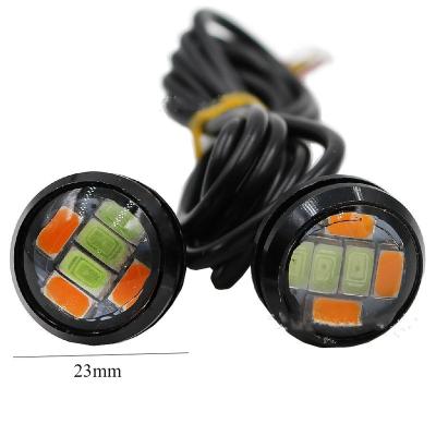 China Car Led Dual Color Eagle Eye Light 23mm 5630 6 SMD DRL Daytime Running Lamp Auto Parking Turn Bulb Styling White+Amber DC 12V Eagle light-6SMD 5630 for sale