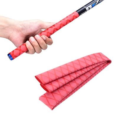 China LOW VOLTAGE OD30mm Fishing Rod Sleeve Heat Shrink Tubing PE Textured Anti Skid Wrapping Sleeve Skid Proof Fishing Rod For Handle And Grip for sale