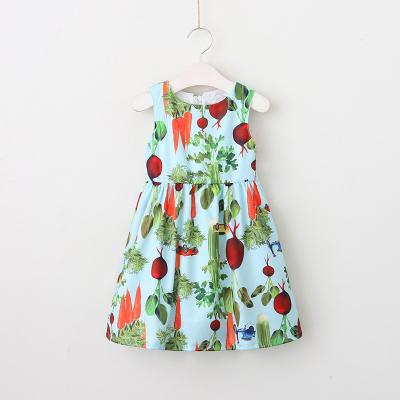 China Lovely Washable Girls Fashion Cotton Dress Kids Vintage Dress Girls Costume 2022 Summer Floral Print Children Kids for sale