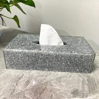 China Wholesale Fashion Colorful Durable Creative Home Living Room Decoration Storage Suction Desktop Luxury Paper Box Ornaments Crystal Tissue Box for sale