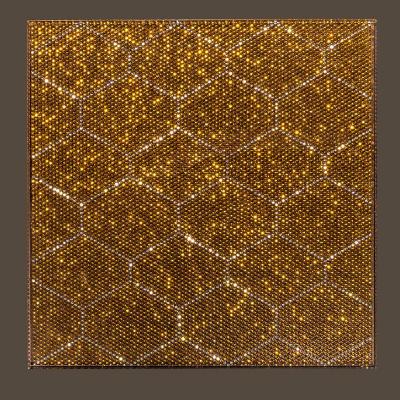 China Durable Colorful Yellow Color Crystal Rhinestones Potted In Glass Stained Glass Mosaic Kitchen Backsplash Tile Square Wall Tiles for sale