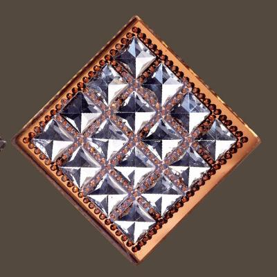 China 100*100MM Durable Colorful Adhesive Glass Mirror Mosaic Tile Crystal Glass Mosaic Tile Beveled for Diamond Spell Mirror Wall Mirror Decorative for sale