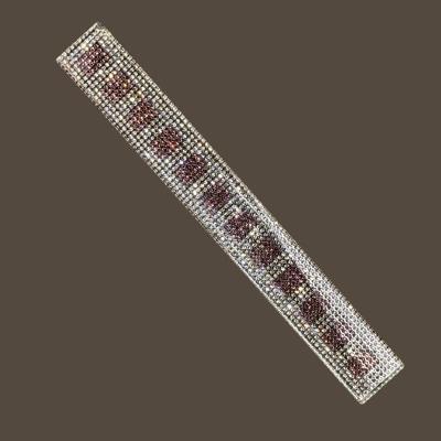 China 40*300MM China Good Quality Durable Colorful Crystal Glass Diamond Mirror Red Mixed Silver Mosaic Strip Tile Backsplash for sale