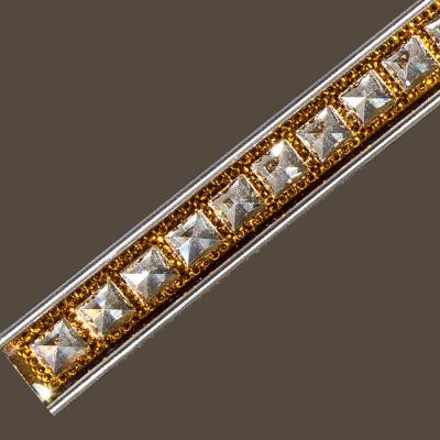 China Durable Colorful Free Sample Decorative Profiles With Diamond Decoration Stainless Steel Tile Glass Trim For Glass Bathroom Vacuum Seal for sale