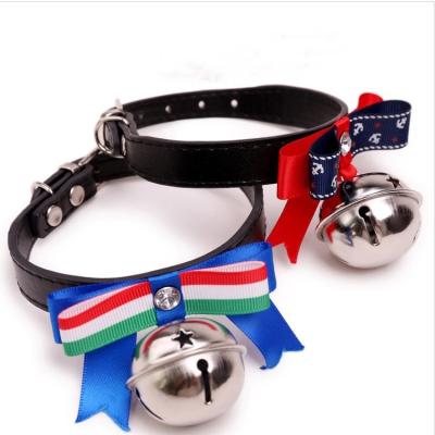 China Wholesale Goods Custom Striped Pet Supplies Hot Style Fashion Customized Dog Link Bell Collar for sale