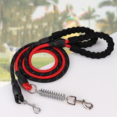 China Highly Reflective Rise Yarns Strong Stocked Polyester Dog Leash With Comfortable Padded Handle For Medium Large Dogs for sale