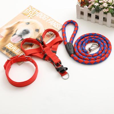 China Factory Stocked Wholesale Dog Collars and Leads Pets Pull Rope Chain Hooks and Harness Dog Collar for sale