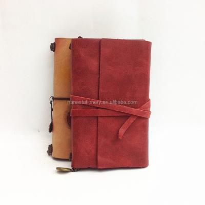 China Hardcover Vintage Style Notebook with Leather Cover for sale