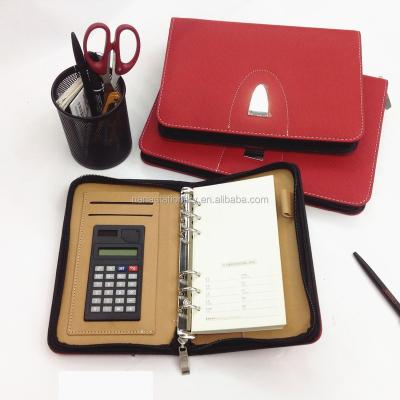 China Leather hardcover book PU notebook agenda with zipper closure, luxury notebook, for sale