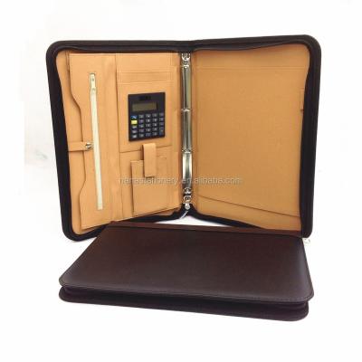 China Multifunctional PU Leather Folder Organizer With Zipper for sale