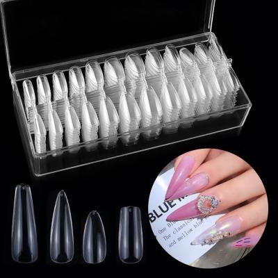 China Fashion DIY Nail Art Tips Full Cover Nails Art Tips No Crease Coffin Four Combinations Shaped New Artificial Transparent Fake Nails for sale