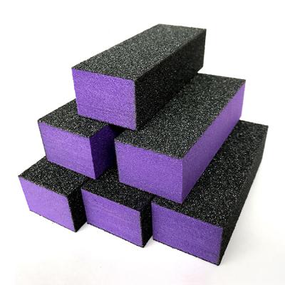 China Nail Art Care Nail Files Block Pedicure Buffing Purple and Black Buffer Sanding Block for sale