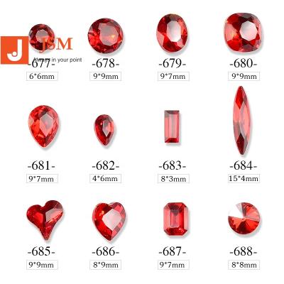 China Charming Designs 3d Glass Crystal Nail Art Decoration Accessories Red Heart Beautypapa Pointback Dropwater for sale