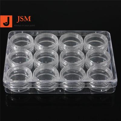 China 12 Plastic Nail Art Tool Pots Case Bottle Empty Container Box NT055 for sale