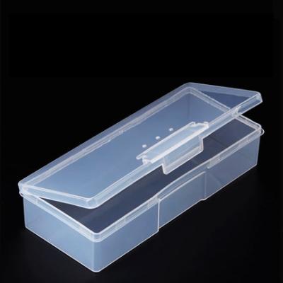 China Portable Plastic Transparent Nail Stocked Art Empty Container Storage Box Manicure Tool for sale