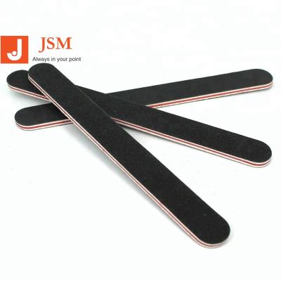 China Sanding Sponge 100/180 Grit Nail File Black Double Sided Straight Edge Stick File NF002 for sale