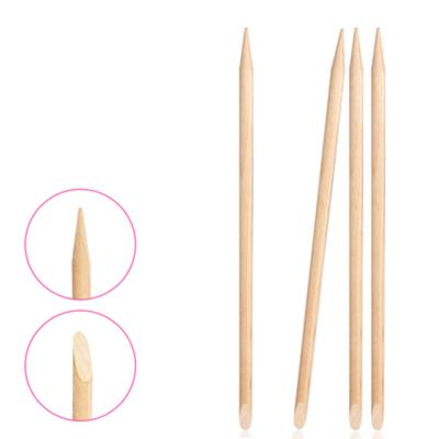 China Professional Nail Art Orange Wood Stick Nail Polish Use 11.5cm Cuticle Pusher Remover Tool for sale