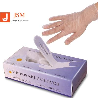 China 35 Pairs Clear Disposable PVC Disposable Glove Single Nail Rubber Gloves for sale