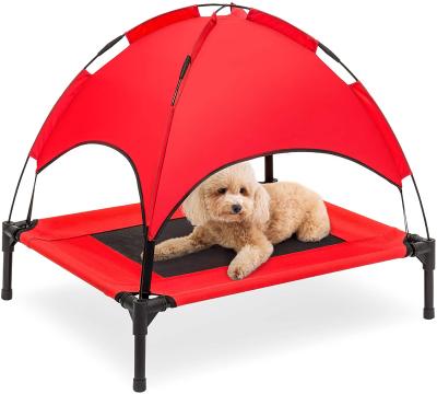 China Stylish Breathable Igloo Canopy Hammock Camouflage Triangle Dog Hooded Raised Raised Groundbound Dog Bed With Removable Canopy for sale